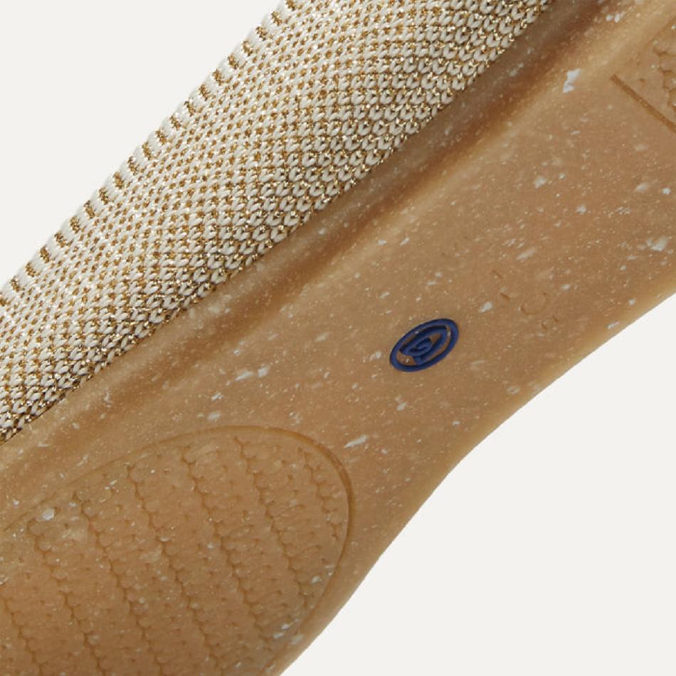 Rothy's The Flache Flache Schuhe Damen Gold Metal | DENZX49793