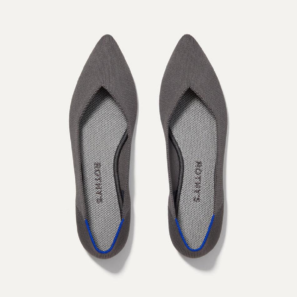 Rothy\'s The Point Flache Schuhe Damen Grau | DEQCS93005