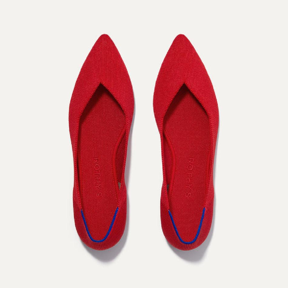 Rothy\'s The Point Flache Schuhe Damen Rot | DEZPD98804